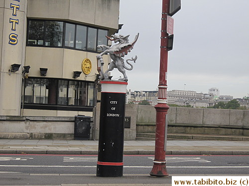 City of London symbol is a winged horse that shoots flames