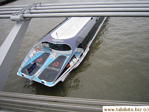A boat cruised by