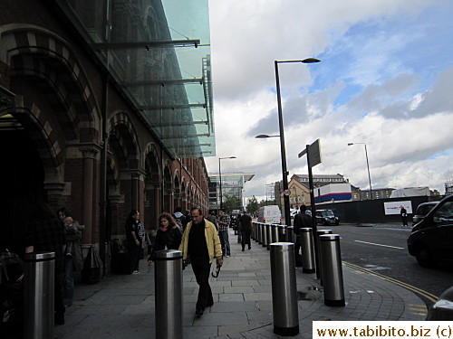 A glimpse of the outside of St. Pancras Station