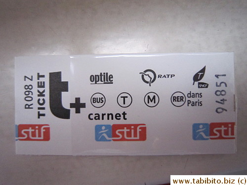 Pack of 10 train tickets (en carnet de 10)