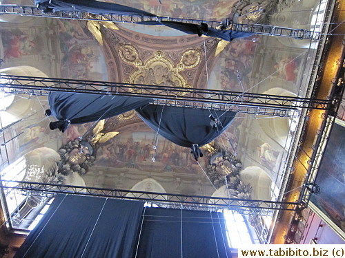 The painted ceiling