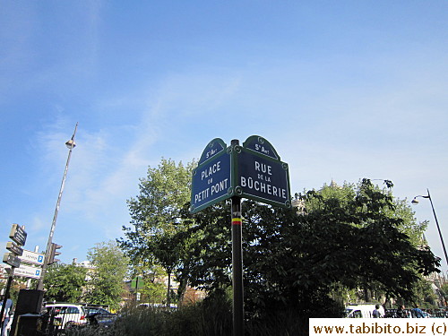 From Place du Petit Pont, we turned into Rue de la Bucherie to get to the bookstore