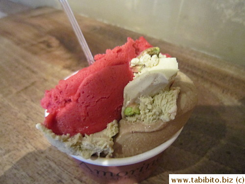 KL's raspberry, pistachio and coffee