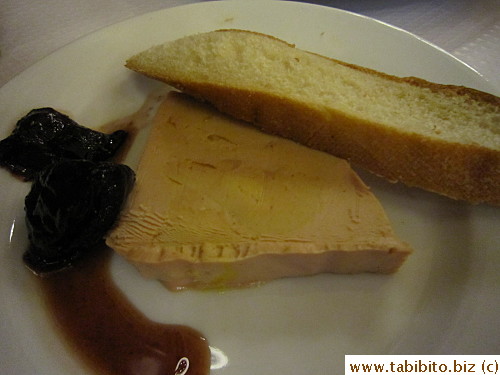 Foie gras and prunes and toast