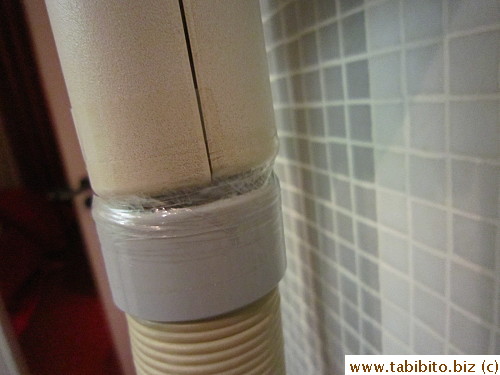 The hairdryer is fixed with tape!