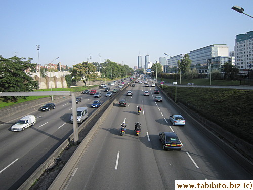 Leaving the flea market, we walked past this highway (the far buildings look like the fallen Twin Towers)