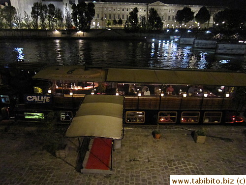Docked dining boat 