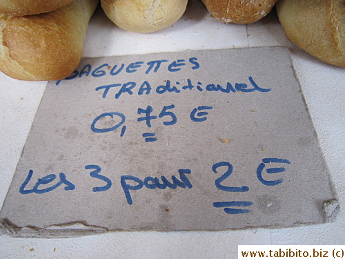 0.75Euro for a baguette