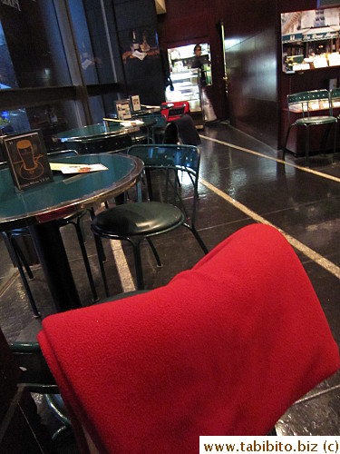Blankets are provided for diners to cover their legs