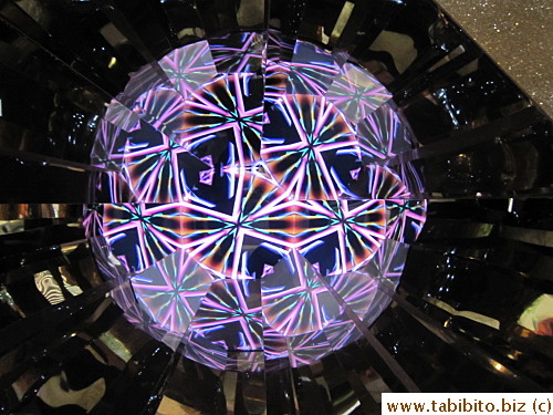 is a rotating kaleidoscope globe