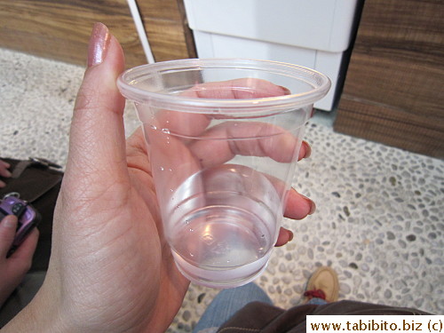 The staff took my empty container and offered me a cup of water, how nice :)