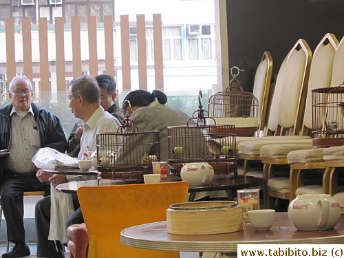 Another stall that sells dim sum is favored by elderly diners who go there with their pet birds