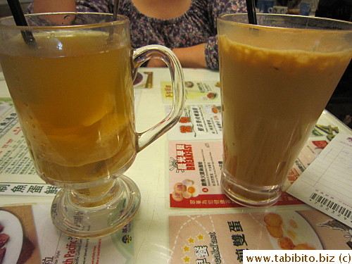Late afternoon drinks at Tsui Wah HK$18 each/US$2.3