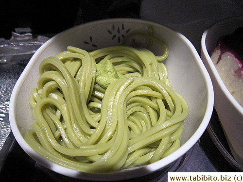 Soba was contaminated with the wad of wasabi in the middle