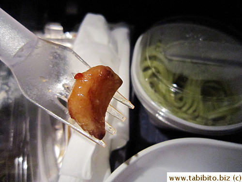 Whole clove of fried garlic in the sauce