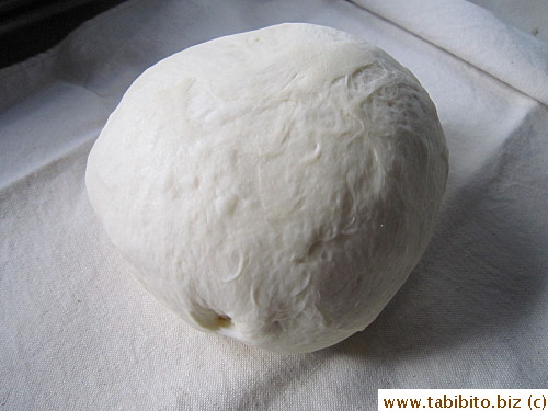 Right out of the bread machine and lightly shaped into a ball