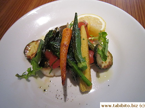 My fish with very fresh baby vegetables