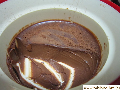 I simply dusted the top with unsweetened cocoa powder