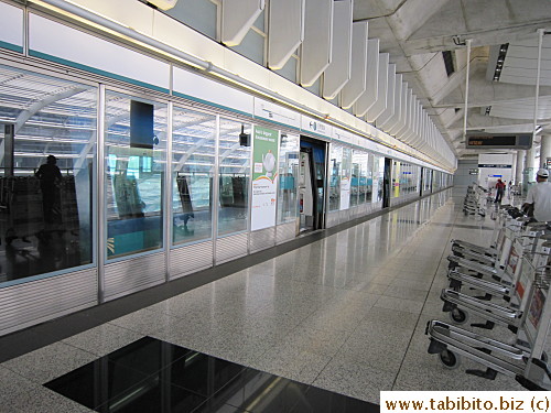 Another tourist-friendly gesture: luggage trolleys are lined up, ready for passengers as soon as they get off the train