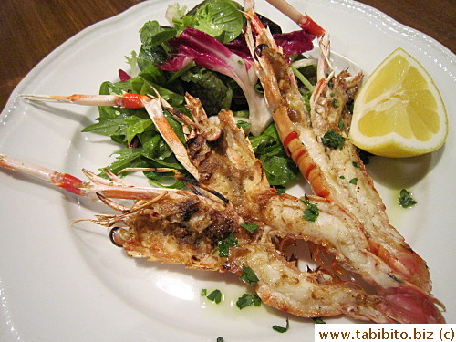 Chargrilled prawns