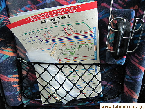 Route map and garbage bag for each passenger