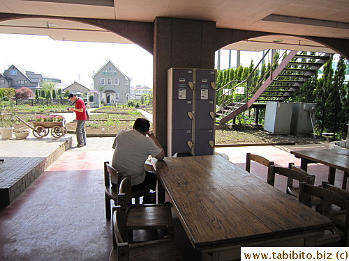 A comfortable seating area to rest and eat ice cream