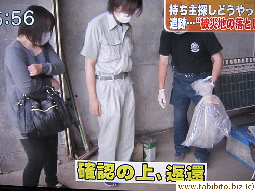 After verifying identification, the owners get the safe content back