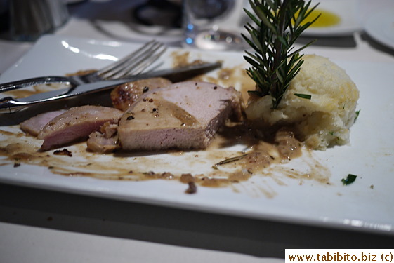 He said the pork was so dry and tough that he had all this leftover