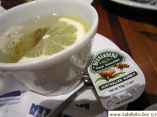 is served with lemon and Australian honey