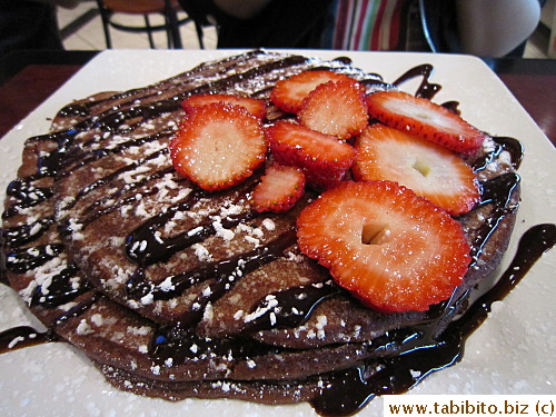 Chocolate pancakes got everyone's thumbs up