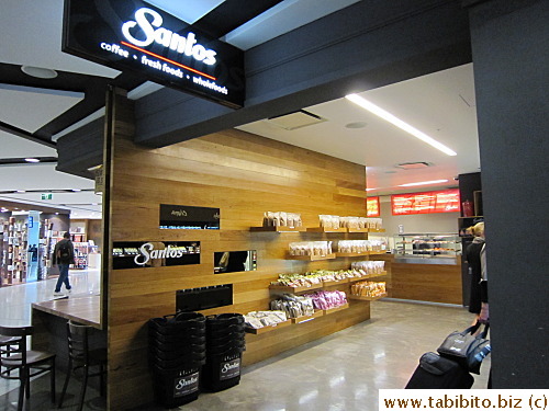 Got sandwiches for breakfast at Santos at the airport before boarding