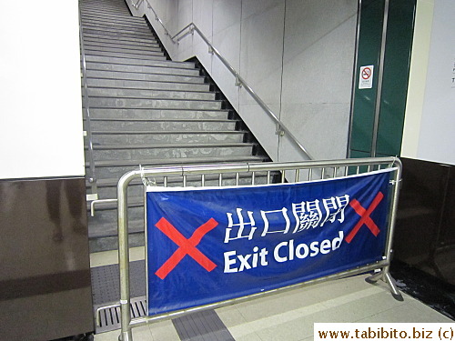 Most of the MTR exits in Tsim Sha Tsui were closed that night before the fireworks
