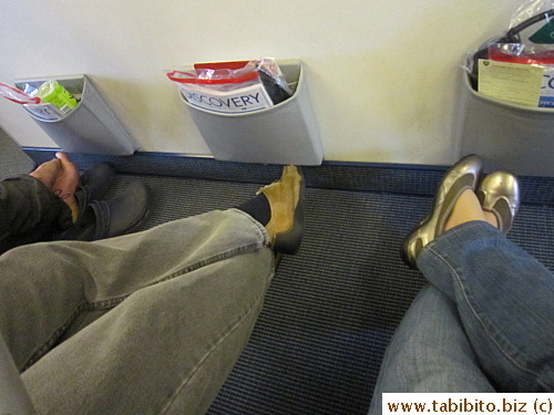 We had even more leg room on the flight back