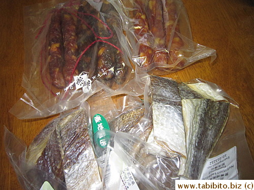 Got Wing Wah sausages (wanted preserved duck but not stocked till Nov) and salted fish from Three Sixty supermarket