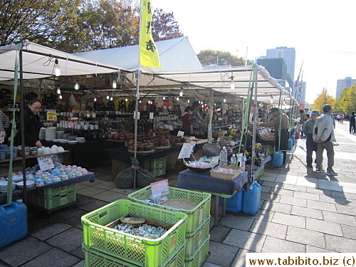 There's a ceramic ware market that day