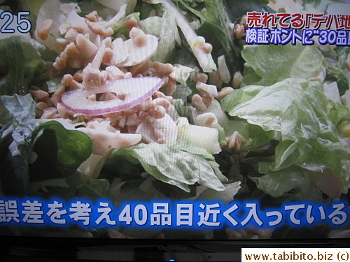 To make sure customers get 30 ingredients in the salad, they put 40 different items in it