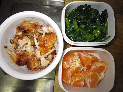 Grilled wings, spinach, mandarin