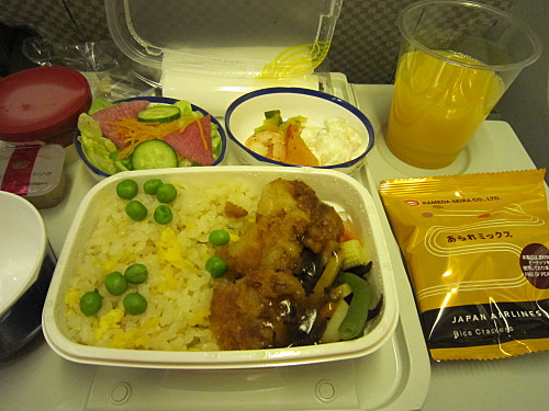 JAL Tokyo to Hong Kong dinner