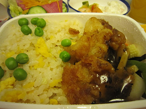 Karaage (Japanese fried chicken) and Chinese style stirfried veggies were tasty