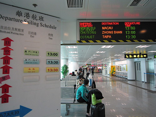 Walking toward the berth waiting area