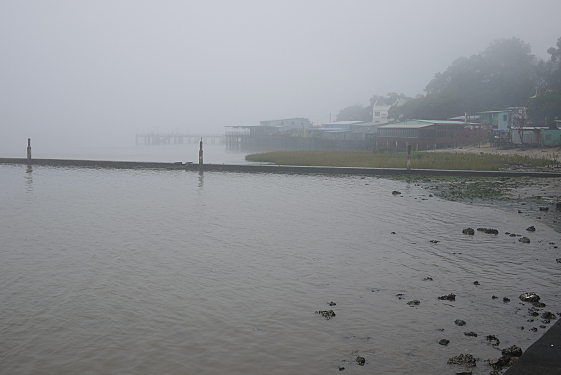 The water surrounds Macau is muddy grey