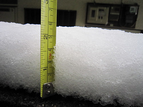 Nearly 6 cm of snow on 2/29/2012