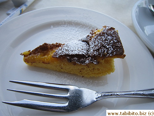 Dessert (like a cross between baked custard and yellow cake)