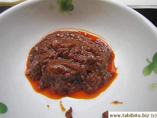 Included is a packet of chili sauce