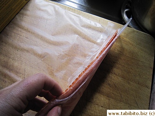 Fold again to cover the bacon