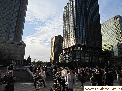 Opposite the station are all these tall buildings