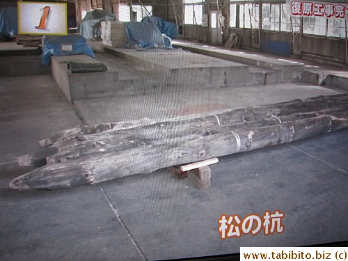 pine pillars under the building, an incredible feat