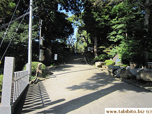 To the left of the shrine are another set of steps