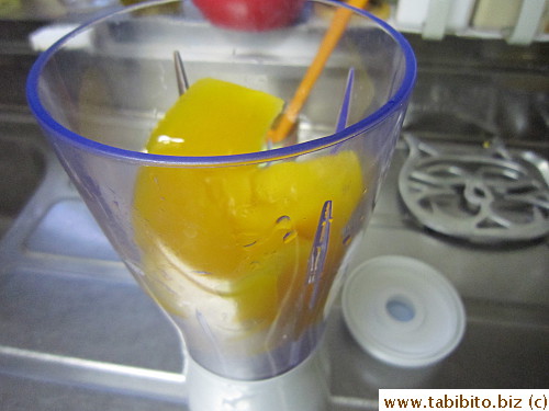 Puree drained mangoes