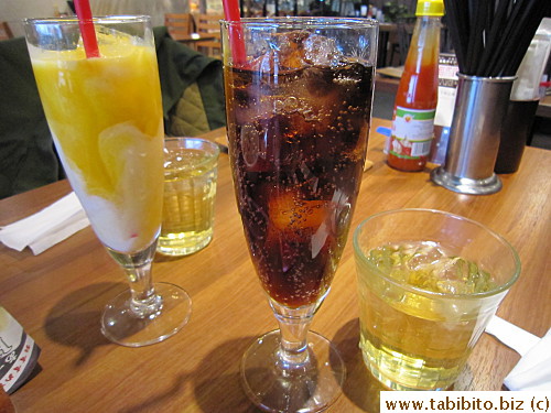 For drinks in our sets, KL chose mango lassi and Coke for me